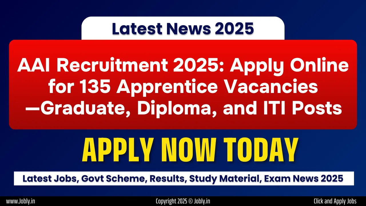 AAI Recruitment 2025: Apply Online for 135 Apprentice Vacancies —Graduate, Diploma, and ITI Posts