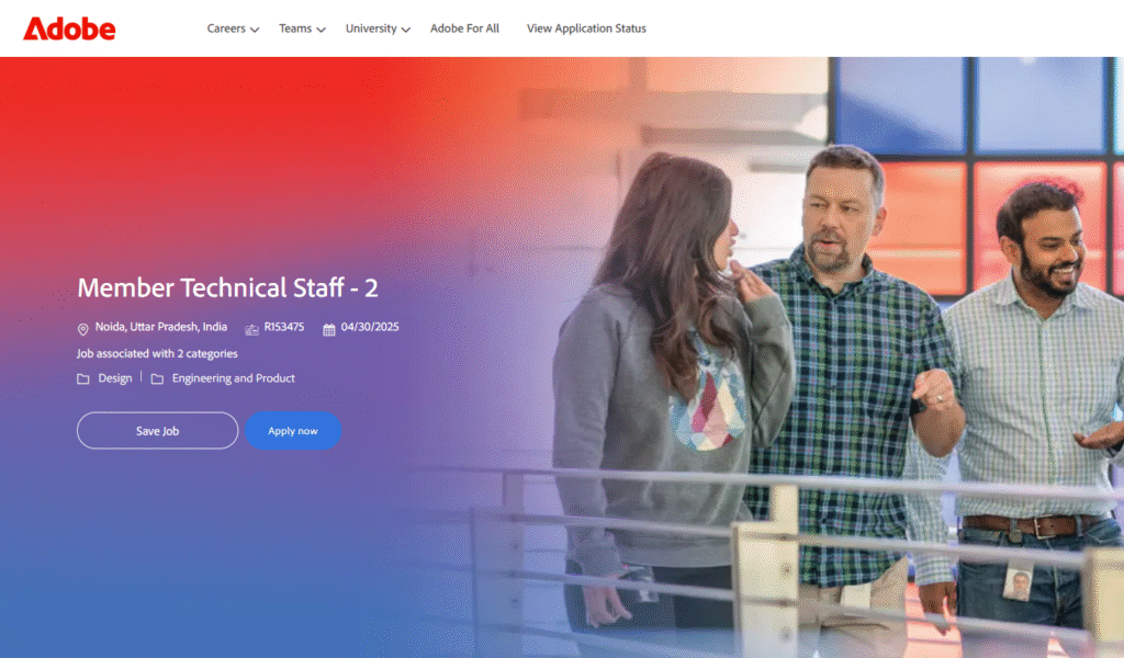 Adobe Recruitment Program 2025 | Hiring for Member Technical Staff – 2 in Noida
